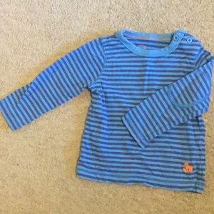 Mini Boden 1 1/2-2y blue striped shirt